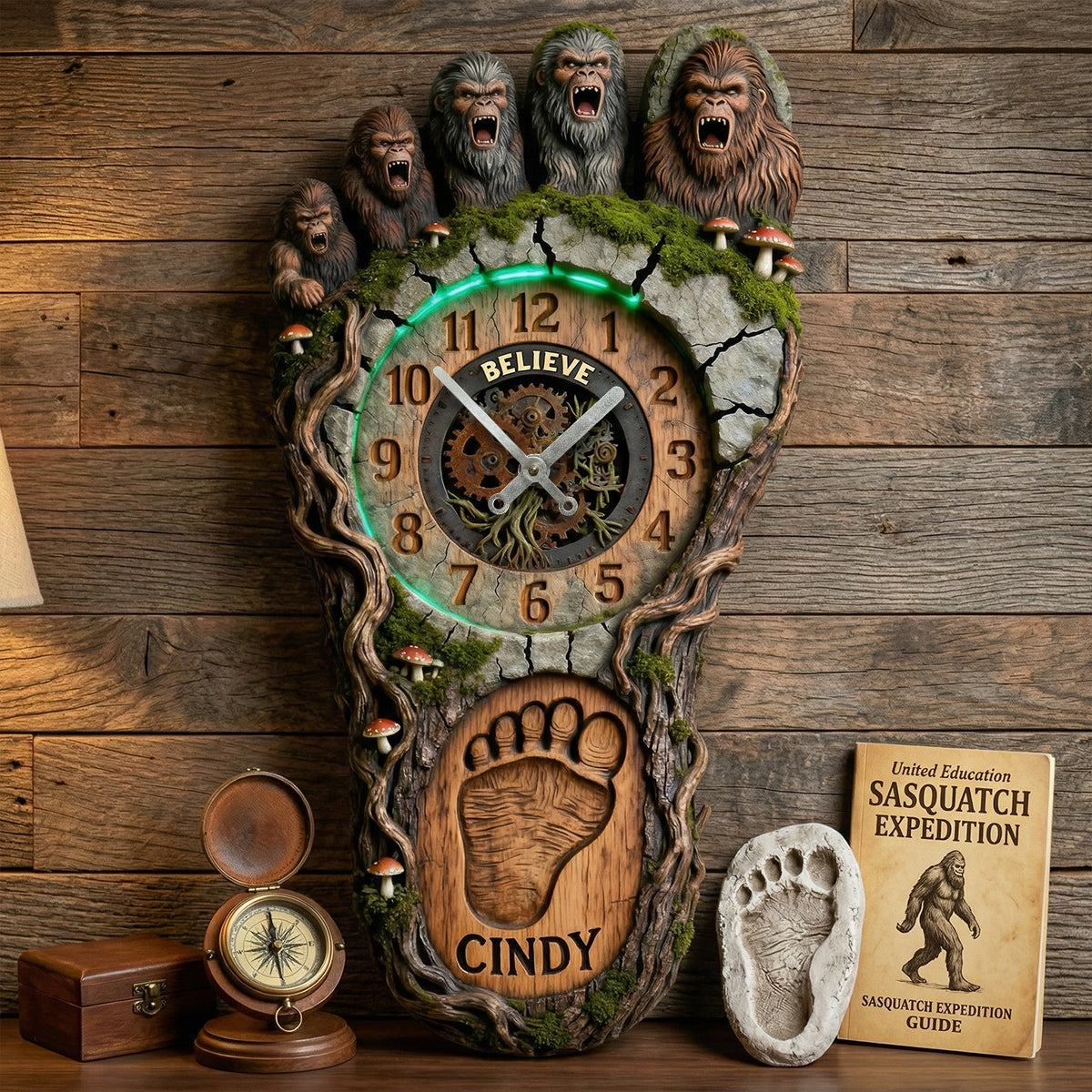 Bigfoot Hanging Wall Clock - Personalized Gifts 01hutn240326