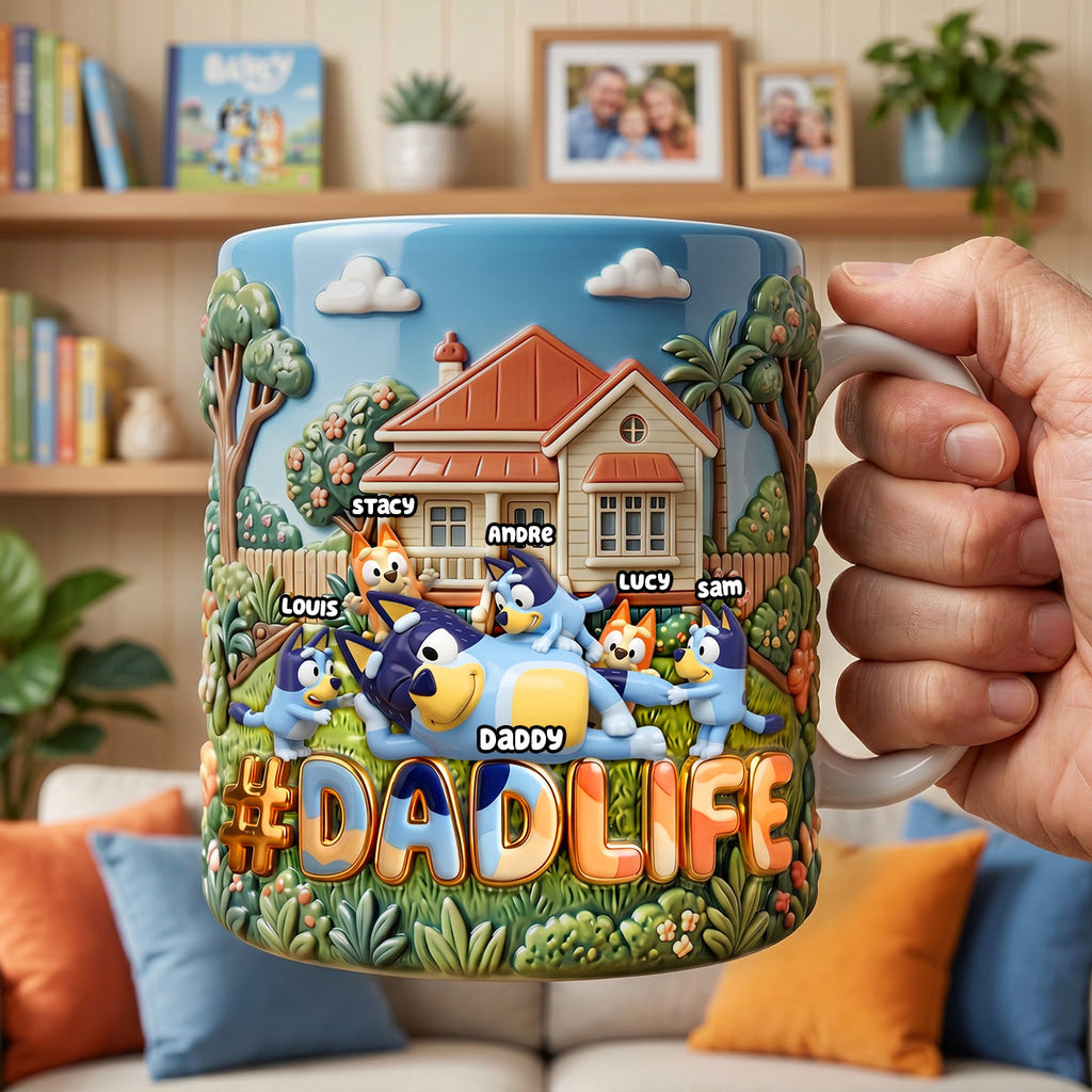 Chill Dad & Little Kids White Mug - Personalized Gift For Dads 03PADH120526