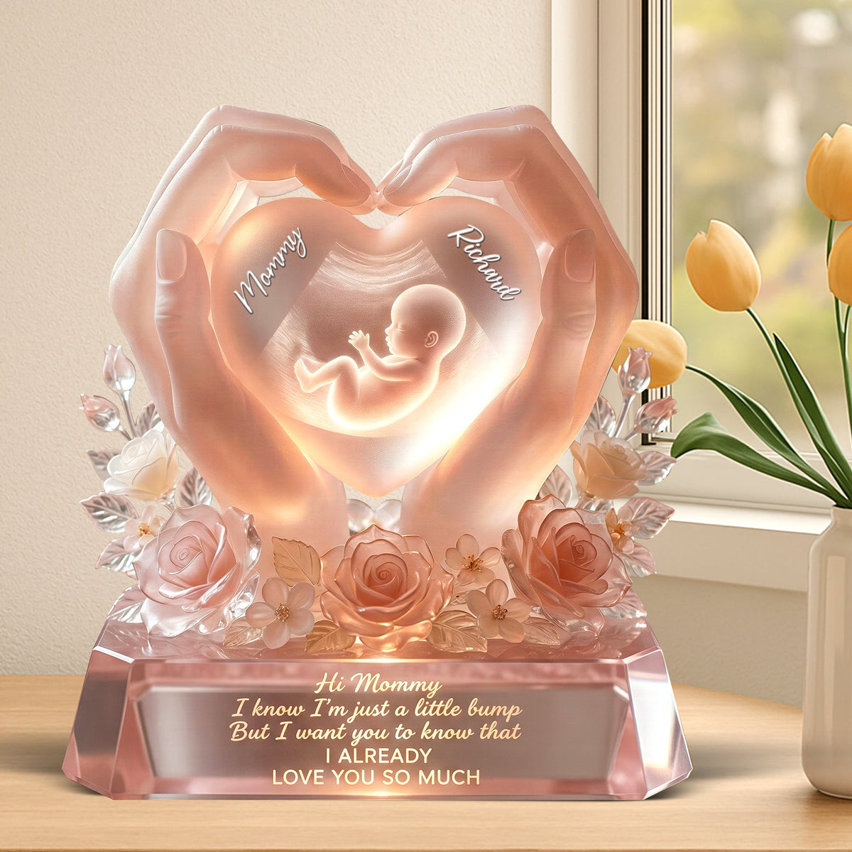 Baby Bump Love Mother Acrylic Plaque - Personalized Gifts For Mothers 01paqn030326