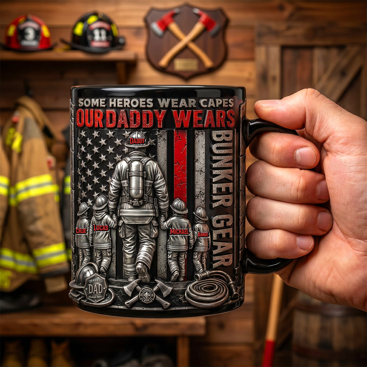 Hero Firefighter Daddy Coffee Mug - Personalized Gifts For Dad 02PADH150526