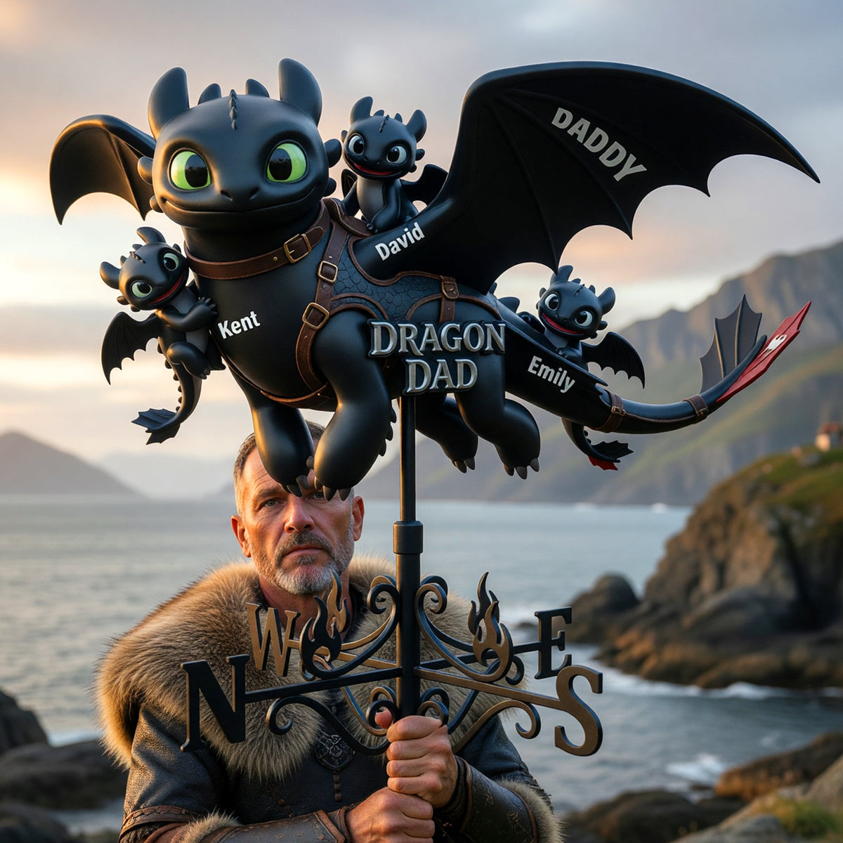 Guardian Of The Mystic Skies Metal Weather Vane - Personalized Gifts For Dads 02naqn160526