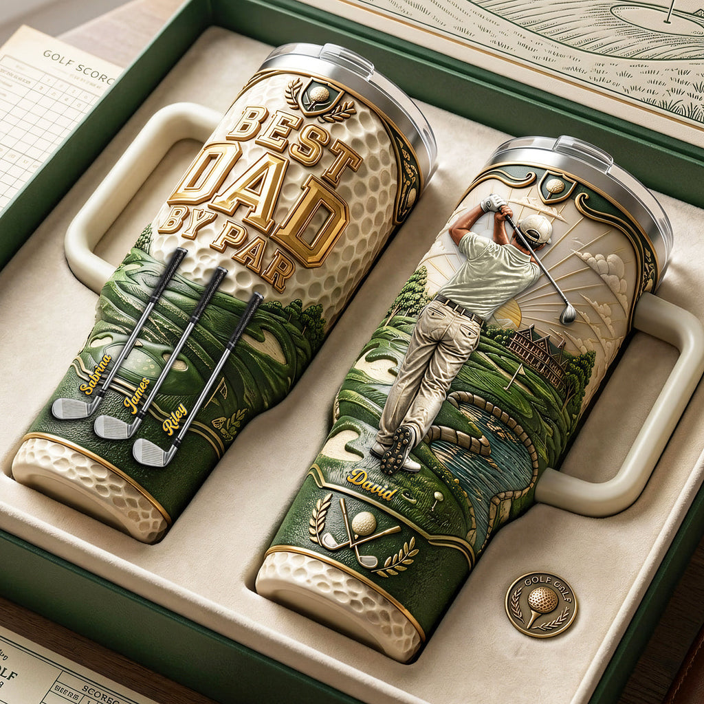 Best Dad By Par 40oz Tumbler - Personalized Gifts For Dad 03pata050526