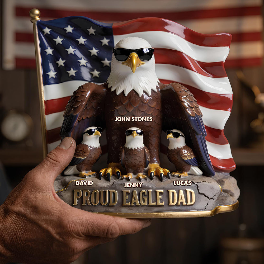 Proud Eagle Dad Acrylic Plaque - Personalized Gifts For Dad 03pgdt010526