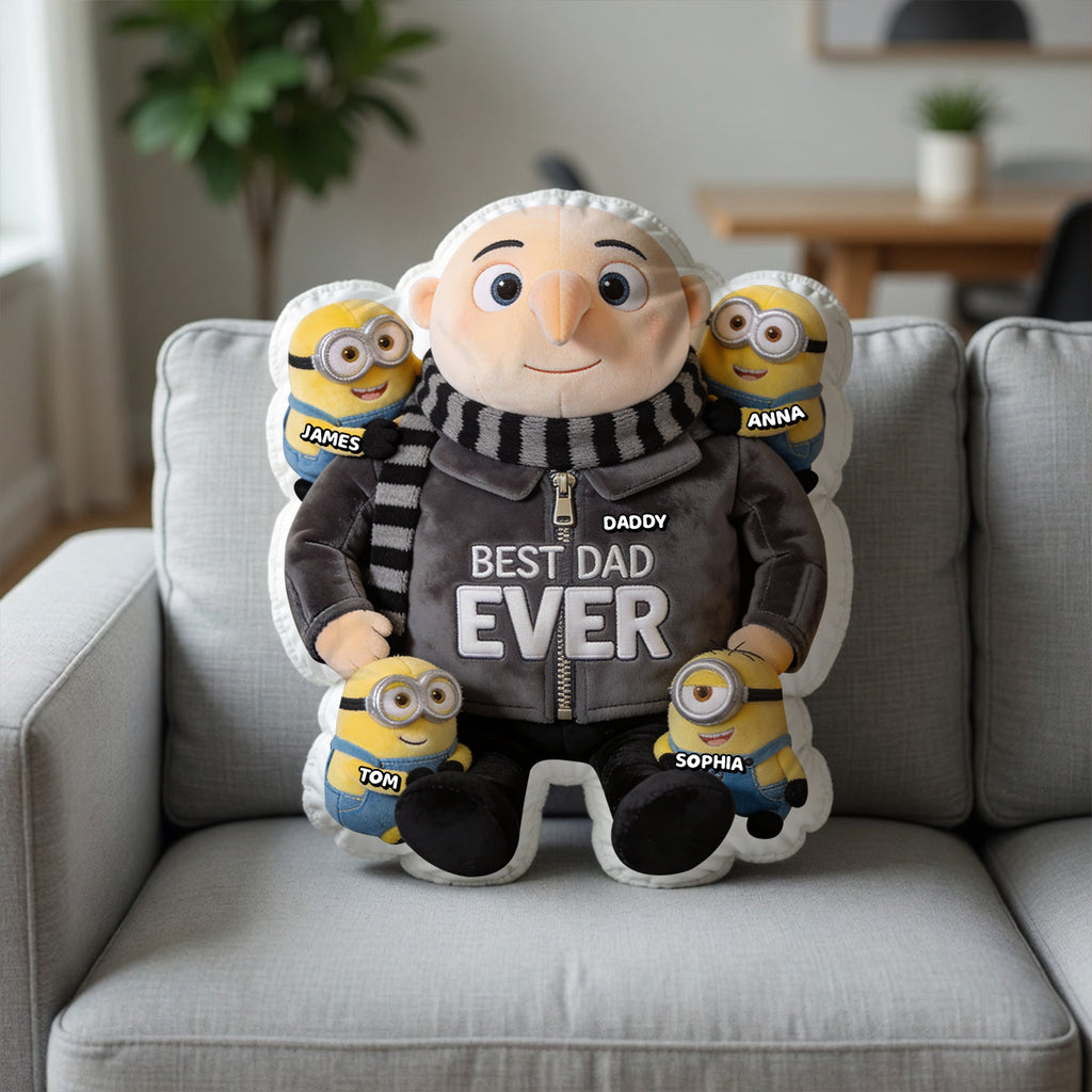 Playful Yellow Dad Shaped Pillow - Personalized Gifts For Dads 03PGTN240426