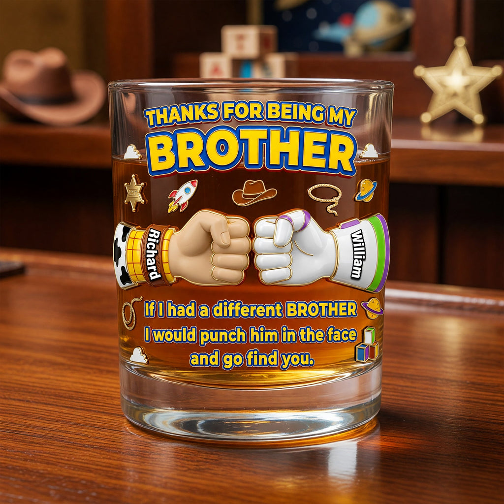 Proudly Your Brother Whiskey Glass - Personalized Gifts For Brothers 04NAQN040626