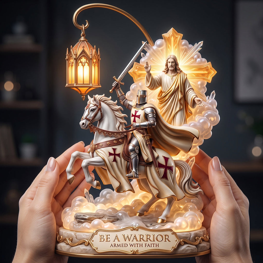 Knight Templar Be A Warrior Acrylic Light Box - Personalized Gifts For Christian 02patn140726