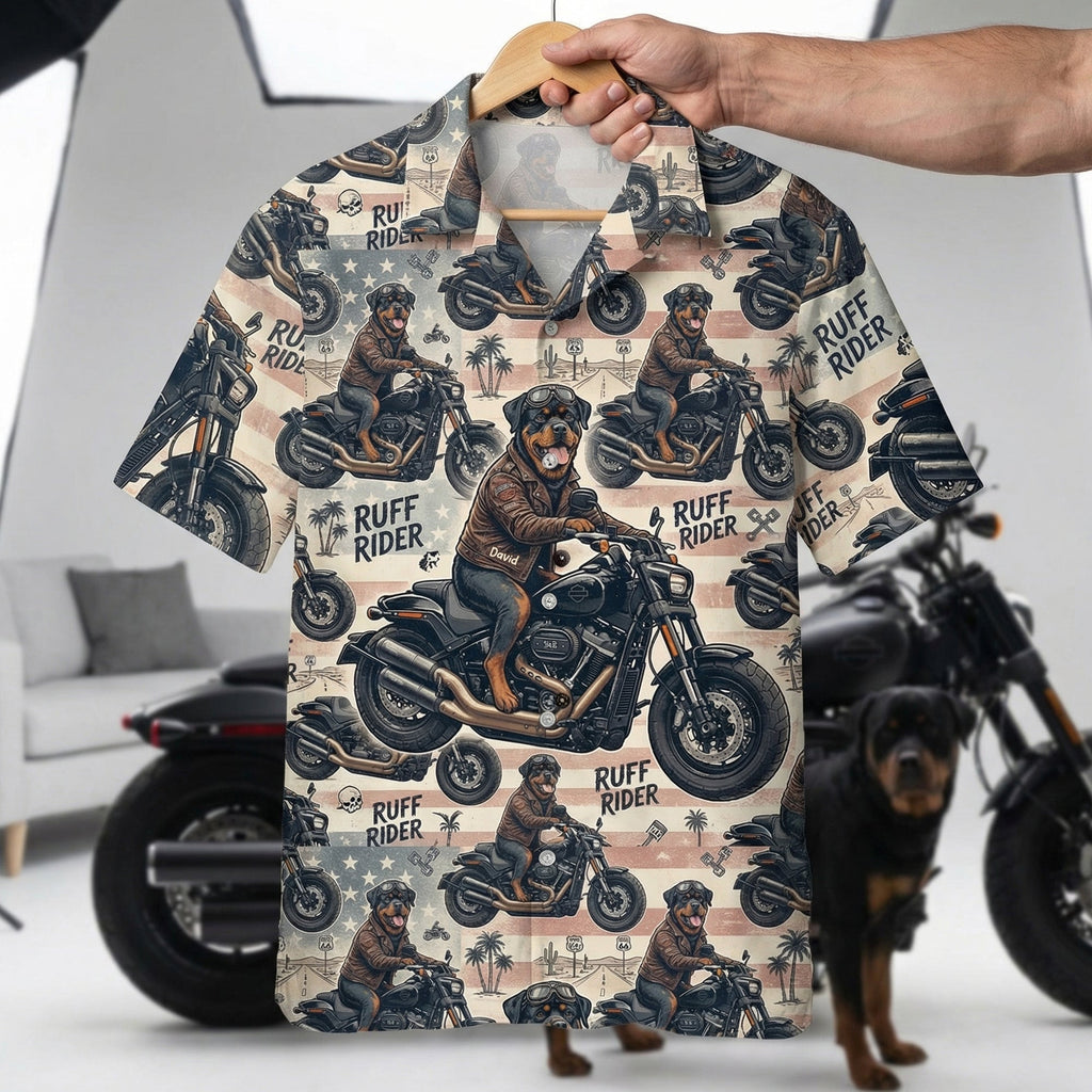 Biker Dog Hawaiian Shirt - Custom Photo Gifts 02QHQN200326