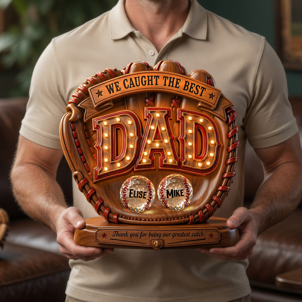 Proud Baseball Dad Acrylic Plaque - Personalized Gifts For Dads 011PADH250426