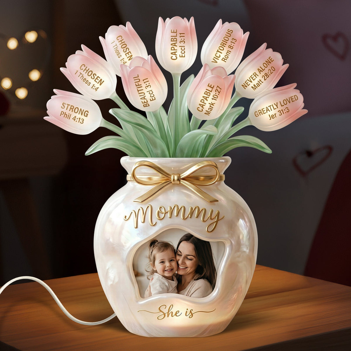Mommy She Is Flower Acrylic Light Box - Gifts For Mother 01paqn090426