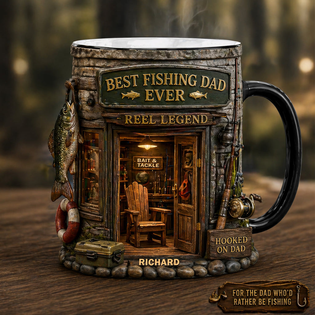 Dad Fishing Nest Magic Mug, Personalized Gifts For Fishing Dad 01qhqn290426