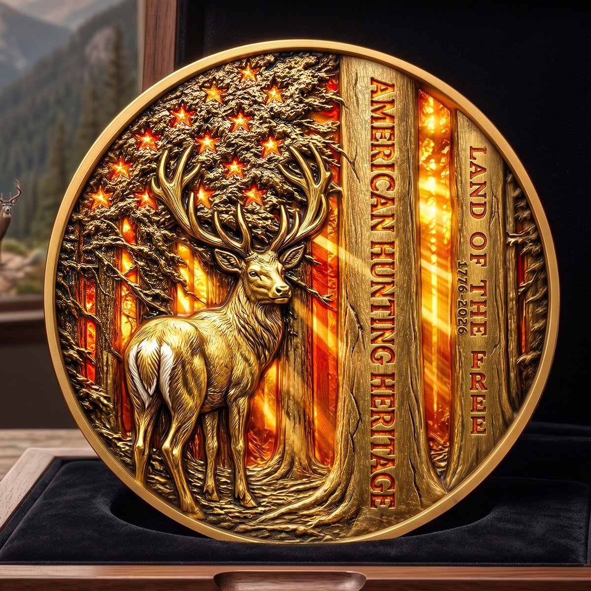 Free Deer In American Forest Coin, Personalized Gifts For Deer Hunter 02qhdt260526