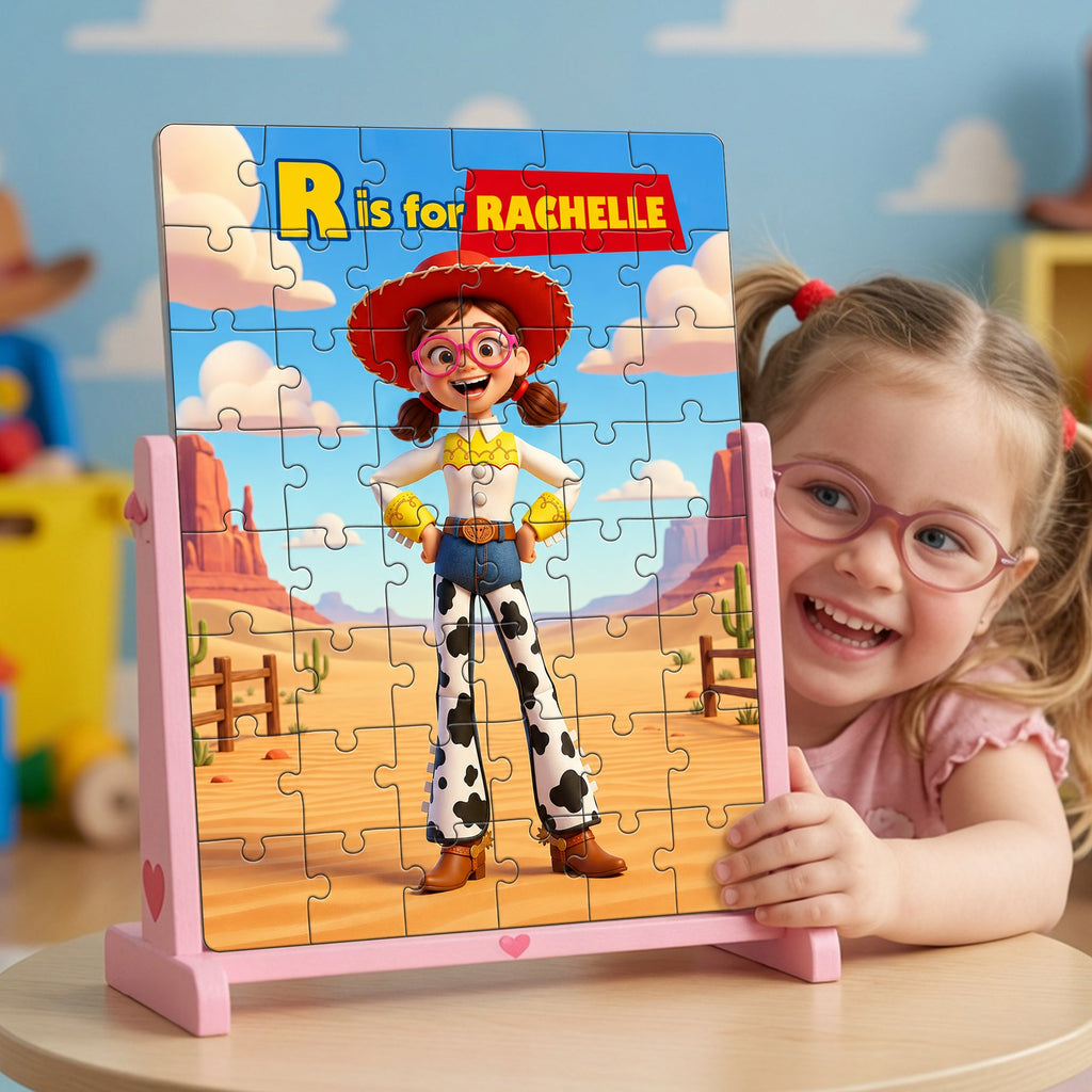 Custom Photo Cowgirl Jigsaw Puzzle - Personalized Gifts For Kids 01hulu260626