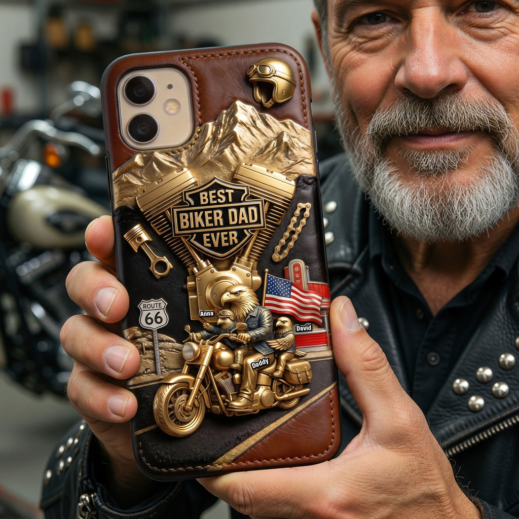 Conquer The World With Dad Phone Case - Personalized Gifts For Biker Dads 05qhqn140526