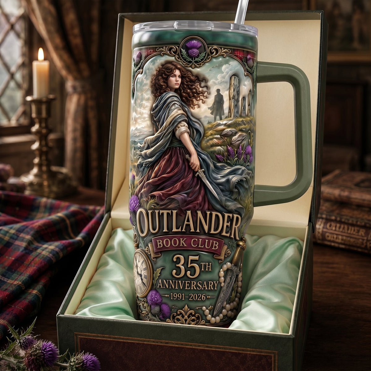 Fantasy Time Traveler 40oz Tumbler With Handle - Personalized Gifts 01qhlu240626