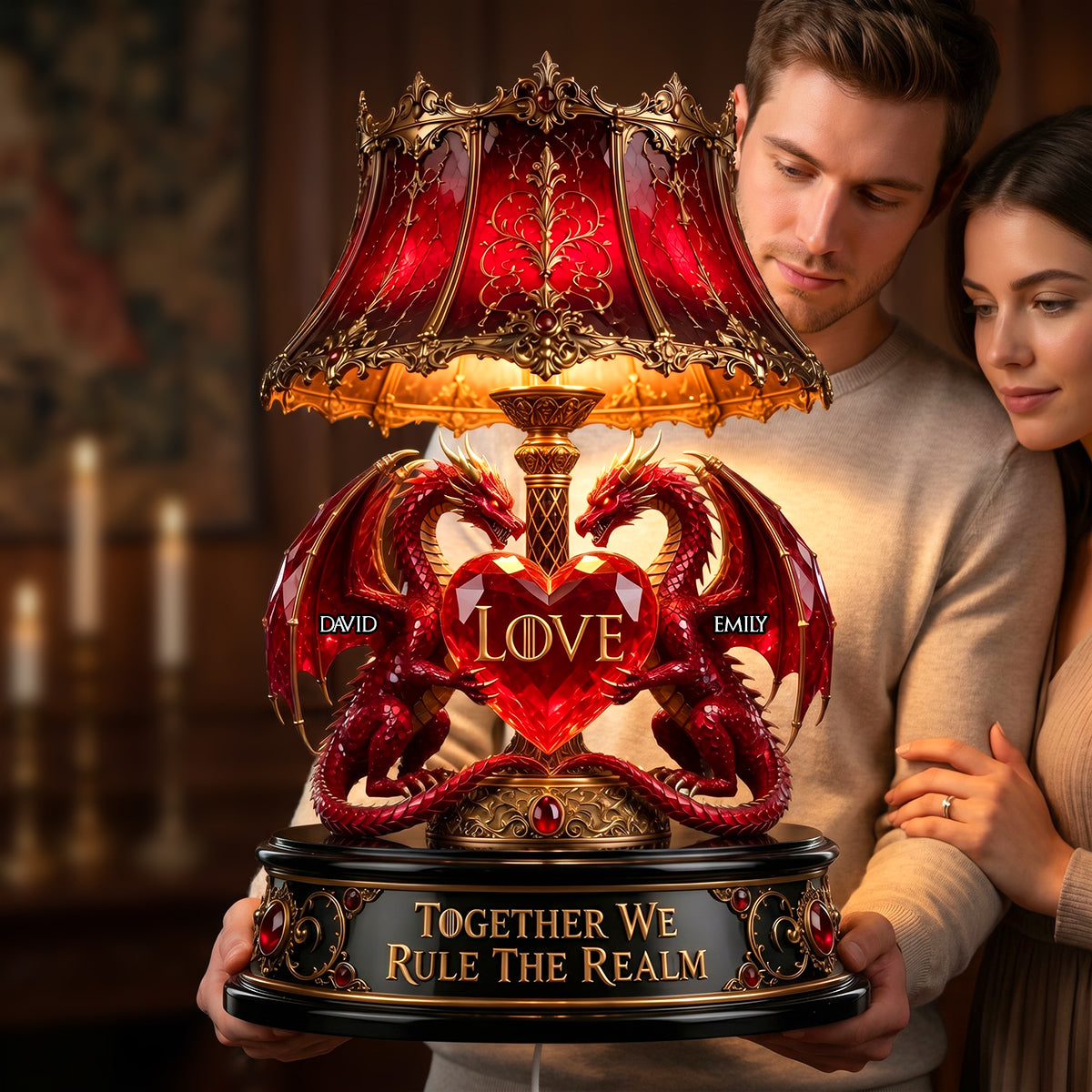 Dragon Couple Acrylic Light Box - Personalized Gifts For Couple 03tydh290526