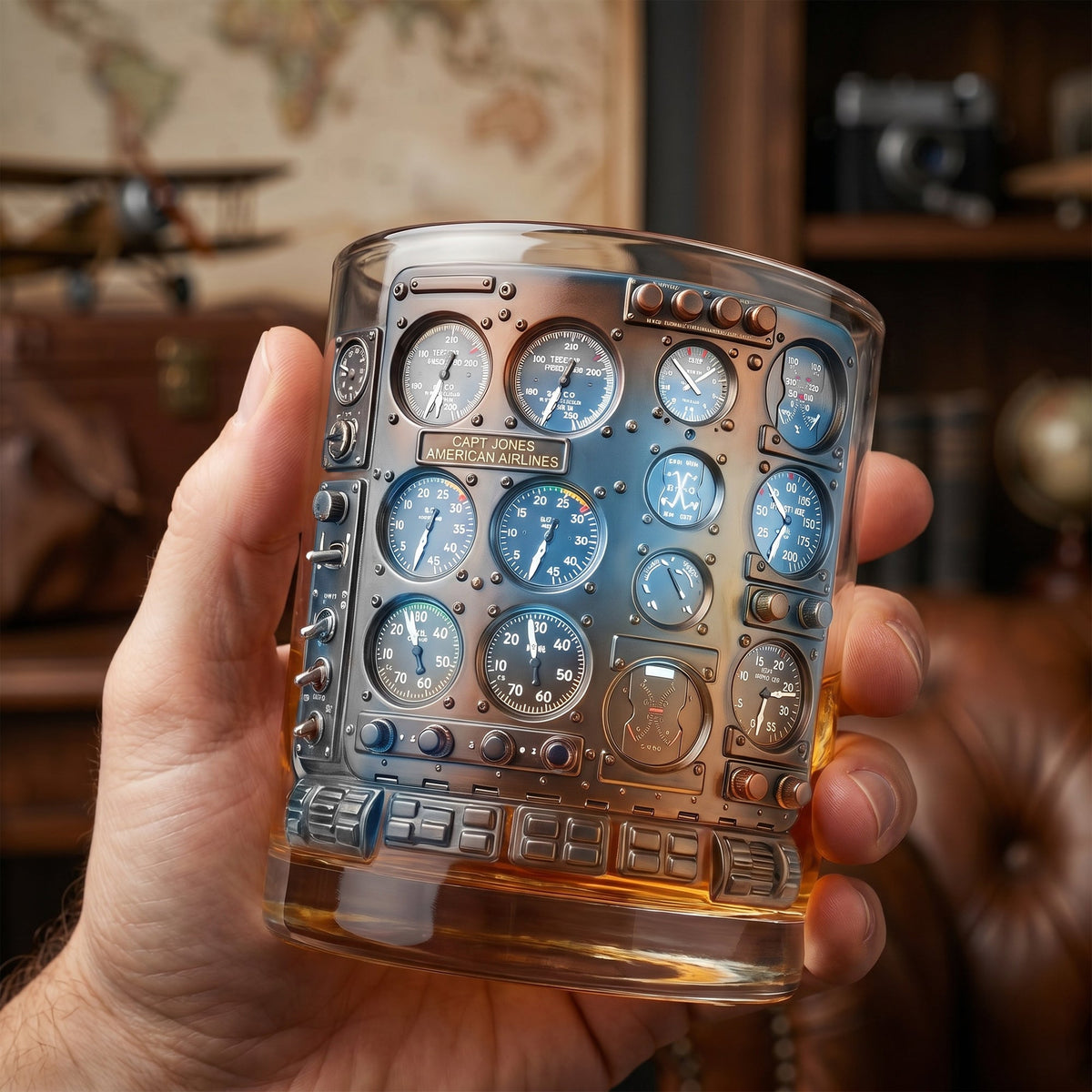 Pilot Cockpit Round Glass, Personalized Gifts For Pilot 04qhdh160626