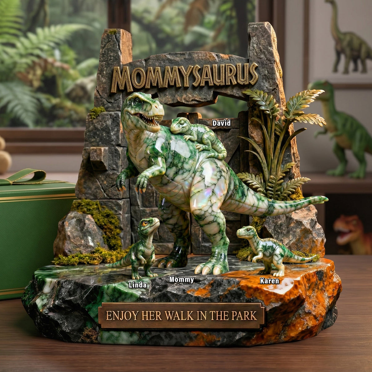 Dinosaur Mom Acrylic Plaque, Personalized Gifts For Mom 04qhqn130426
