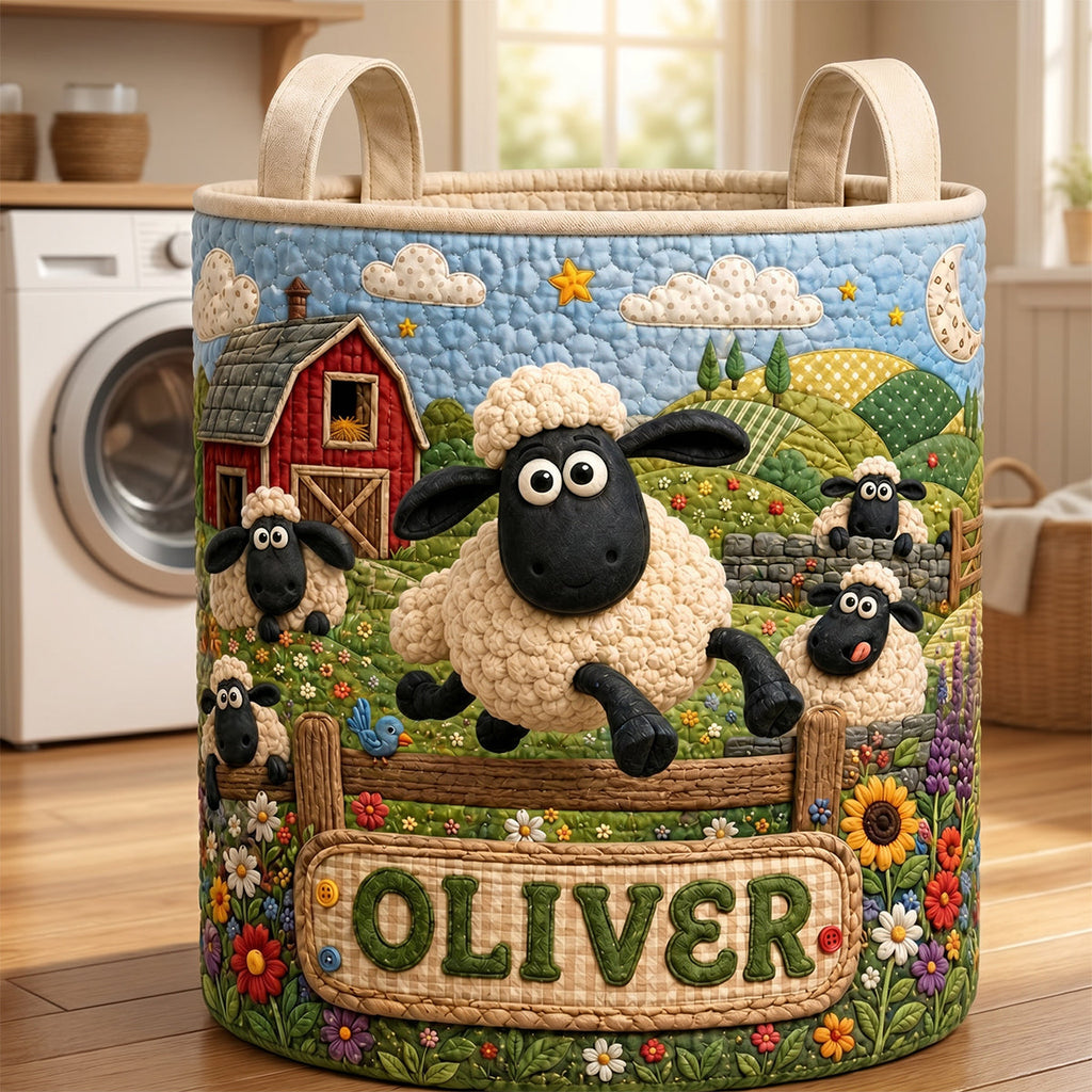 Farm Life Quilted Laundry Basket - Personalized Gifts 01hadt260626