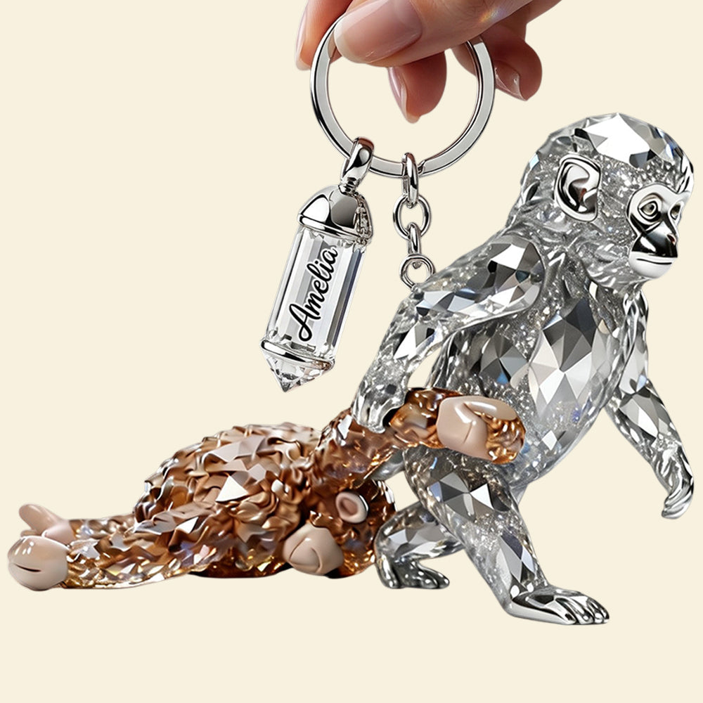 Monkey Punch Viral Acrylic Tag Keychain - Personalized Gifts For Monkey Lovers 04tgdt060326