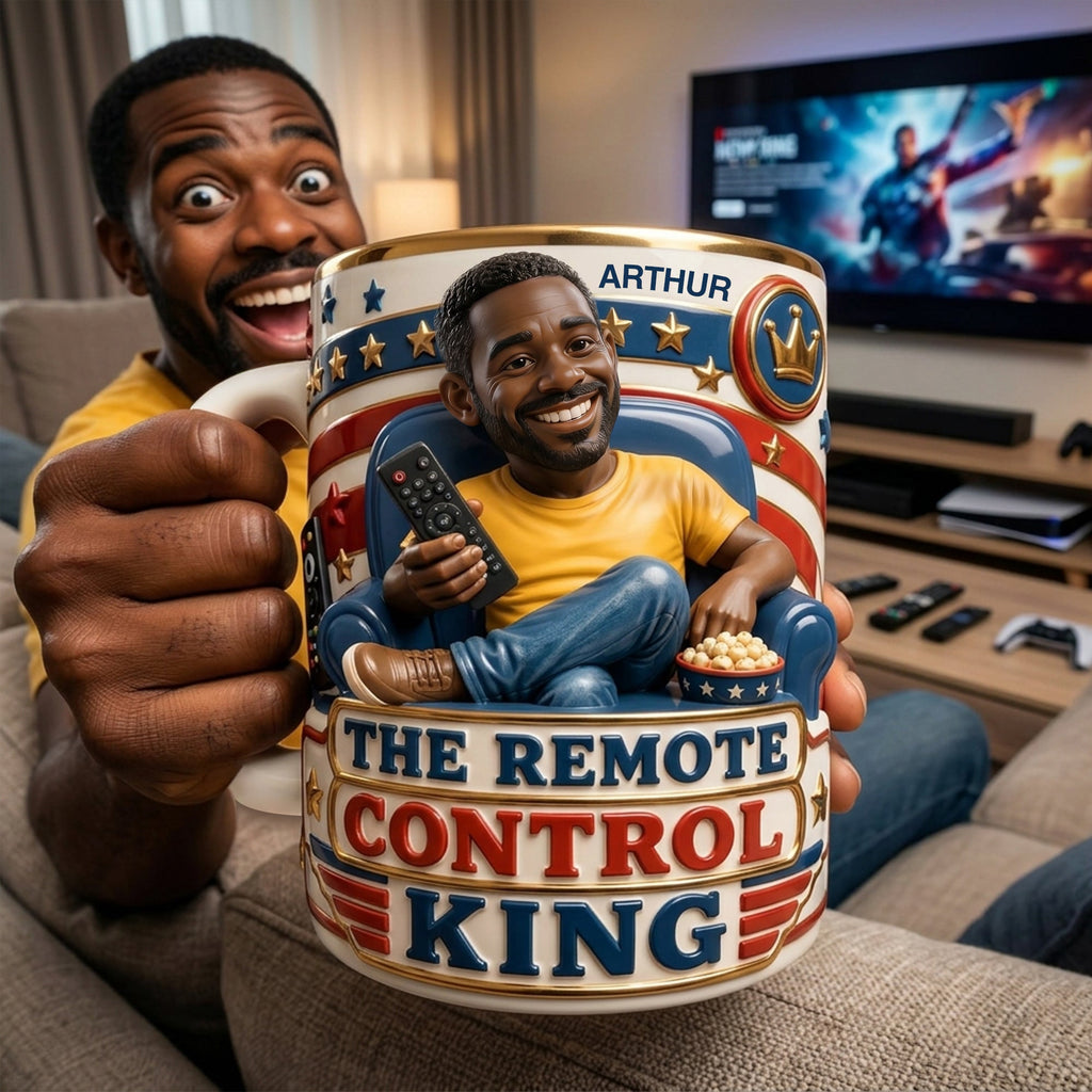 Custom Photo Remote King Dad Coffee Mug - Personalized Gifts For Dad 04palu220526