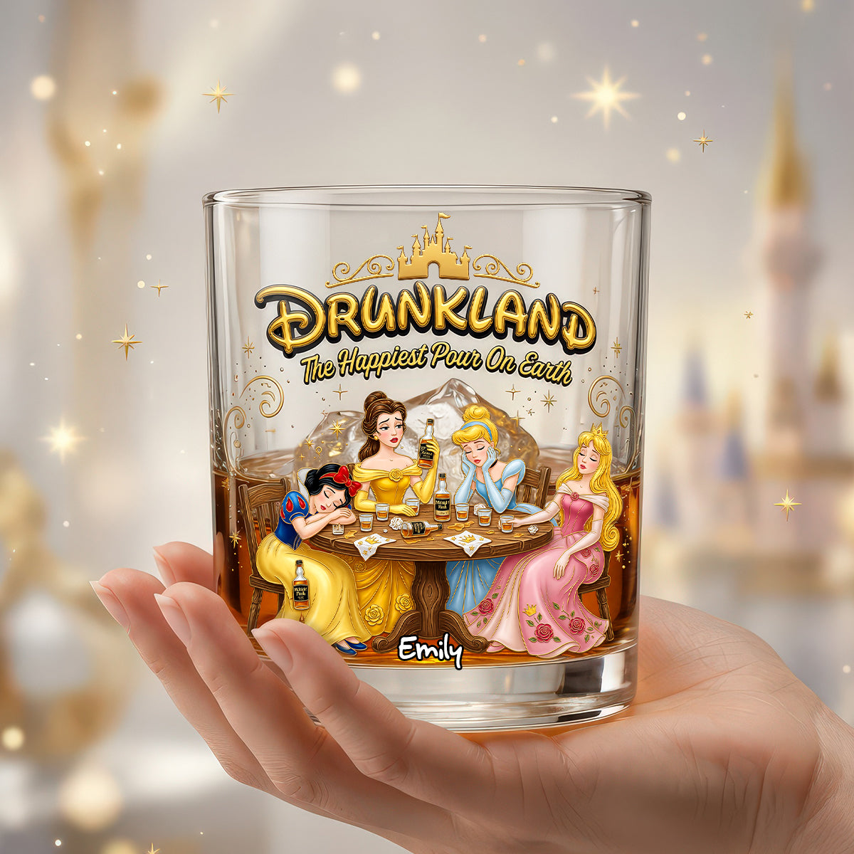 Funny Drunk Round Glass - Personalized Gifts For Drinking Lovers 01NADH090626