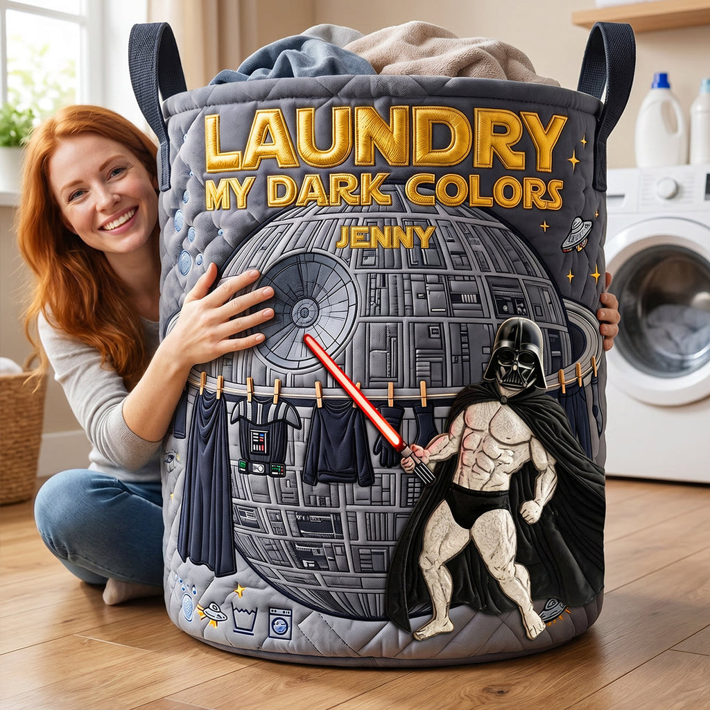 Fun Sorting Laundry Loads Quilted Laundry Basket, Personalized Gifts 02qhdt080726