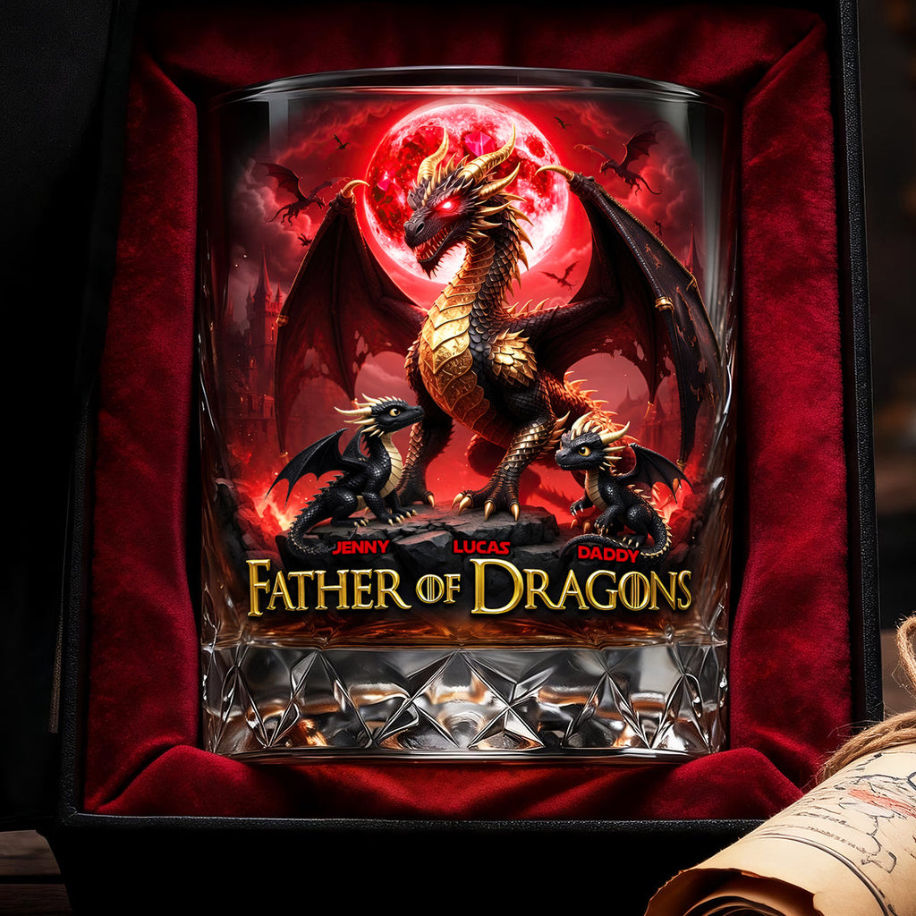 Father Of Dragons Round Glass - Personalized Gifts For Dad 04tydt210526