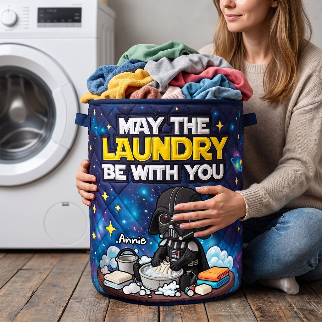Legend Warrior Doing Laundry Quilted Laundry Basket - Personalized Gifts 05todh290626