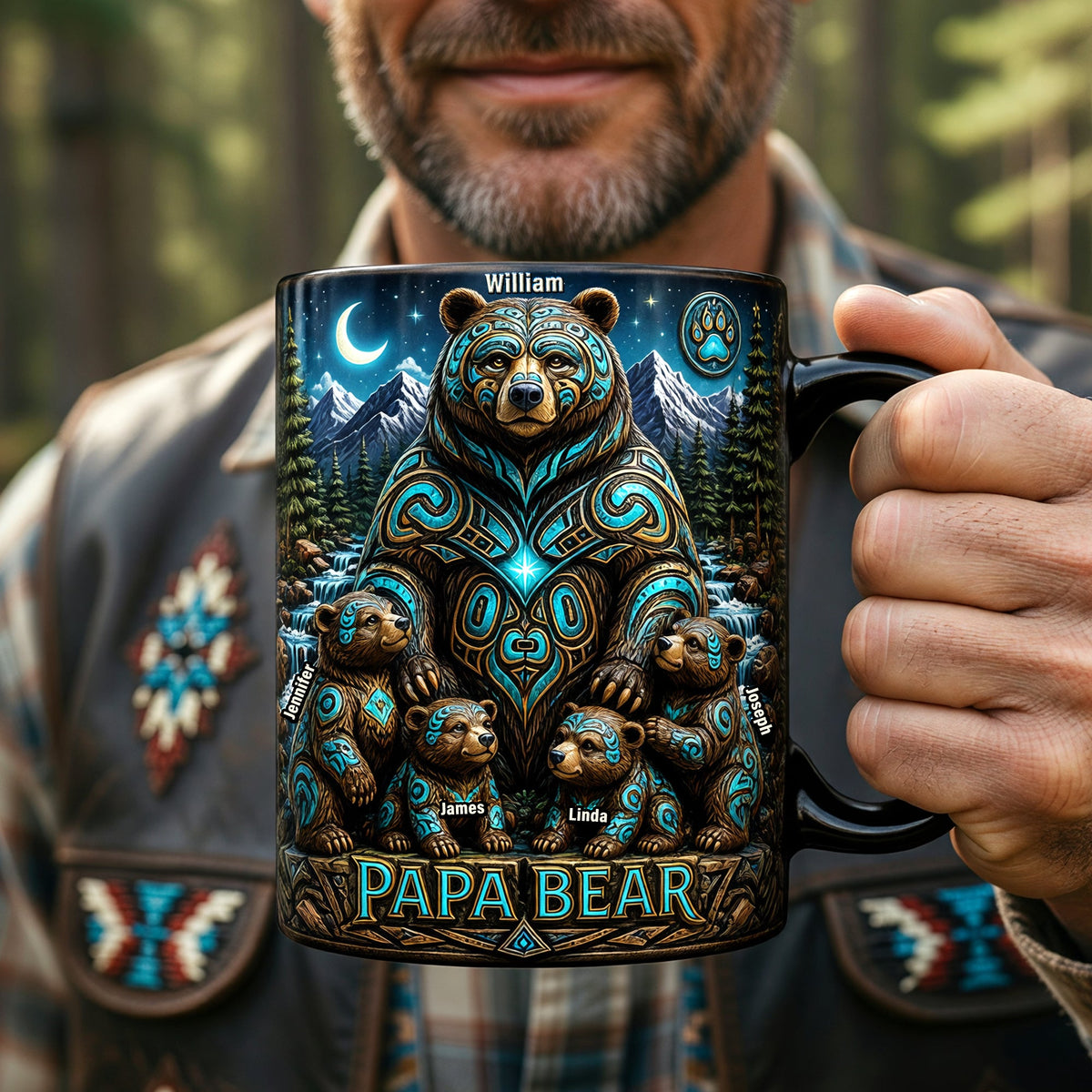 Native Bear Magic Mug - Personalized Gifts For Dads 04naqn210526