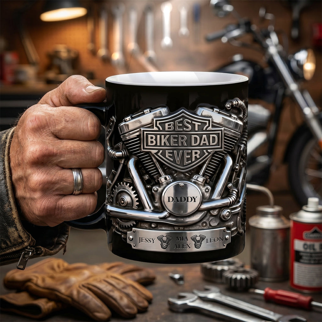Best Biker Dad Ever Magic Mug - Personalized Gifts For Dad 03TGDH060526