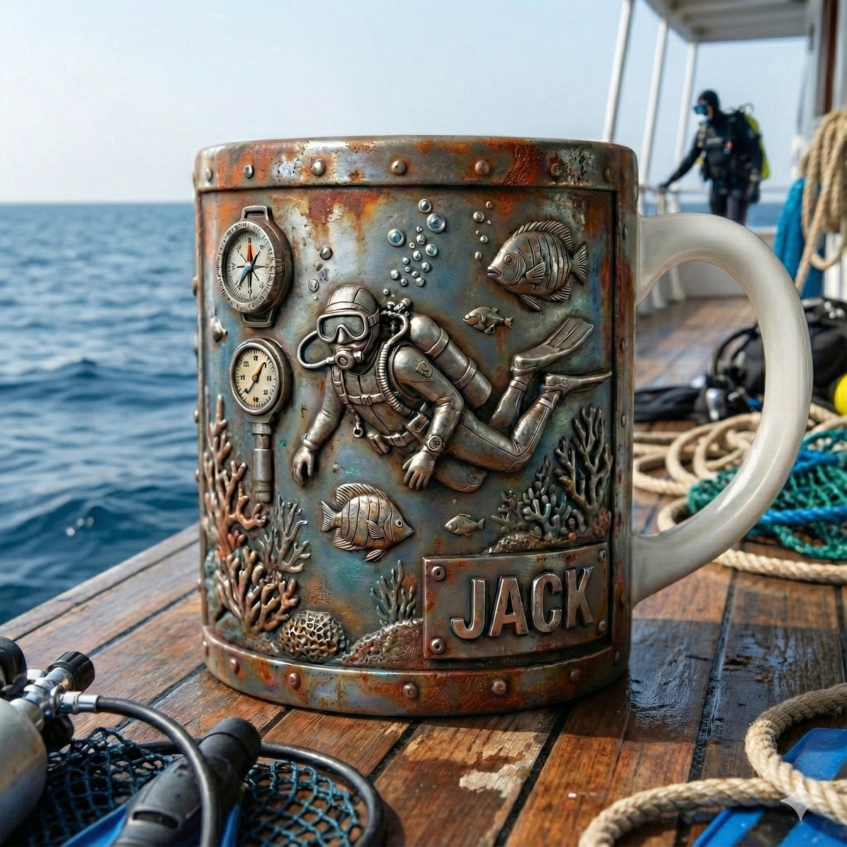 Ocean Adventure Coffee Mug – Personalized Gifts For Scuba Diving Lovers 041tglu151225