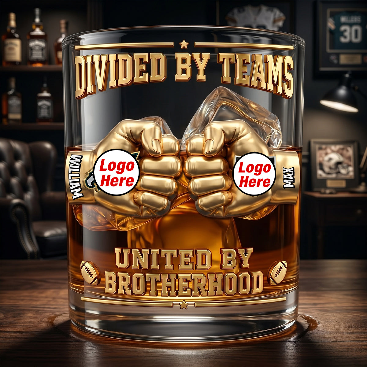 Brotherhood Sport Lover 11oz Round Glass - Personalized Gifts For Brothers Glass 03NATN080626
