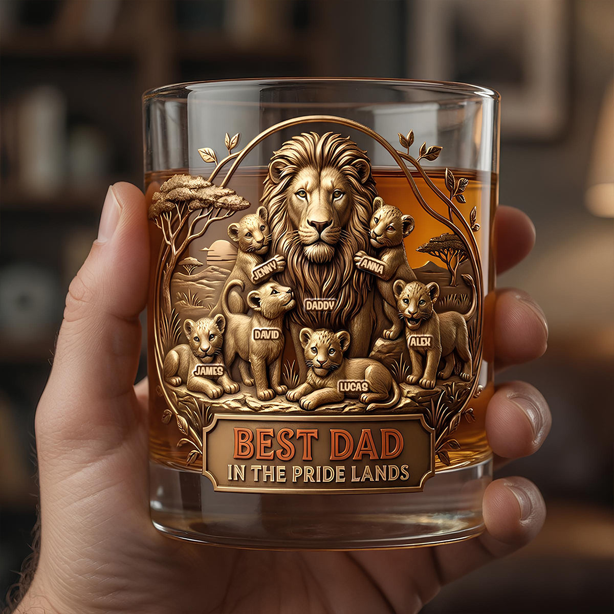 The Best Dad Personalized Glass 099totn080626