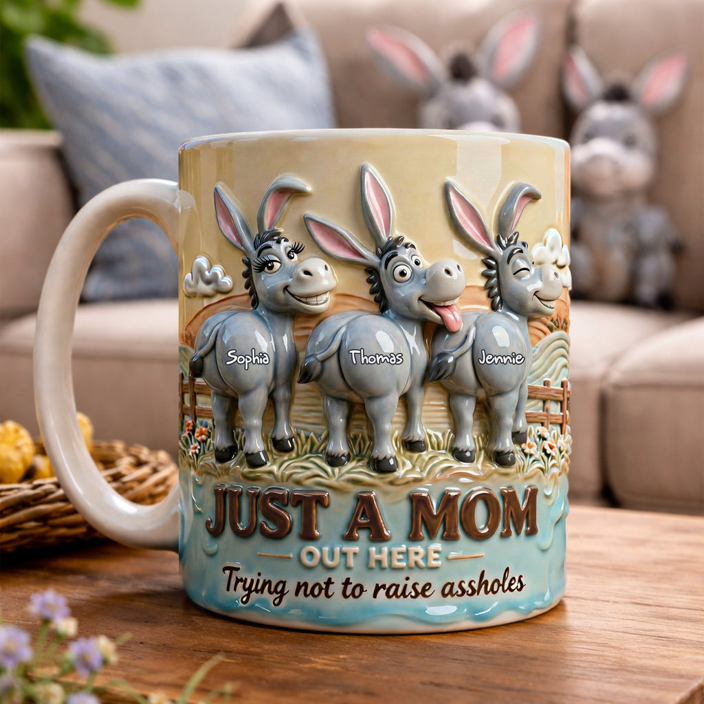 Fun Donkey Mom Coffee Mug - Personalized Gifts For Moms 02qhlu020326