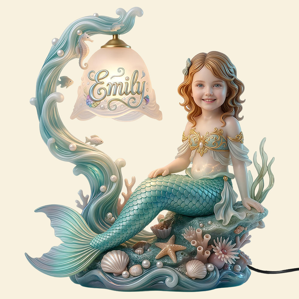 Cute Mermaid Princess Light Box - Personalized Custom Photo Gift For Kids 02NADT190326