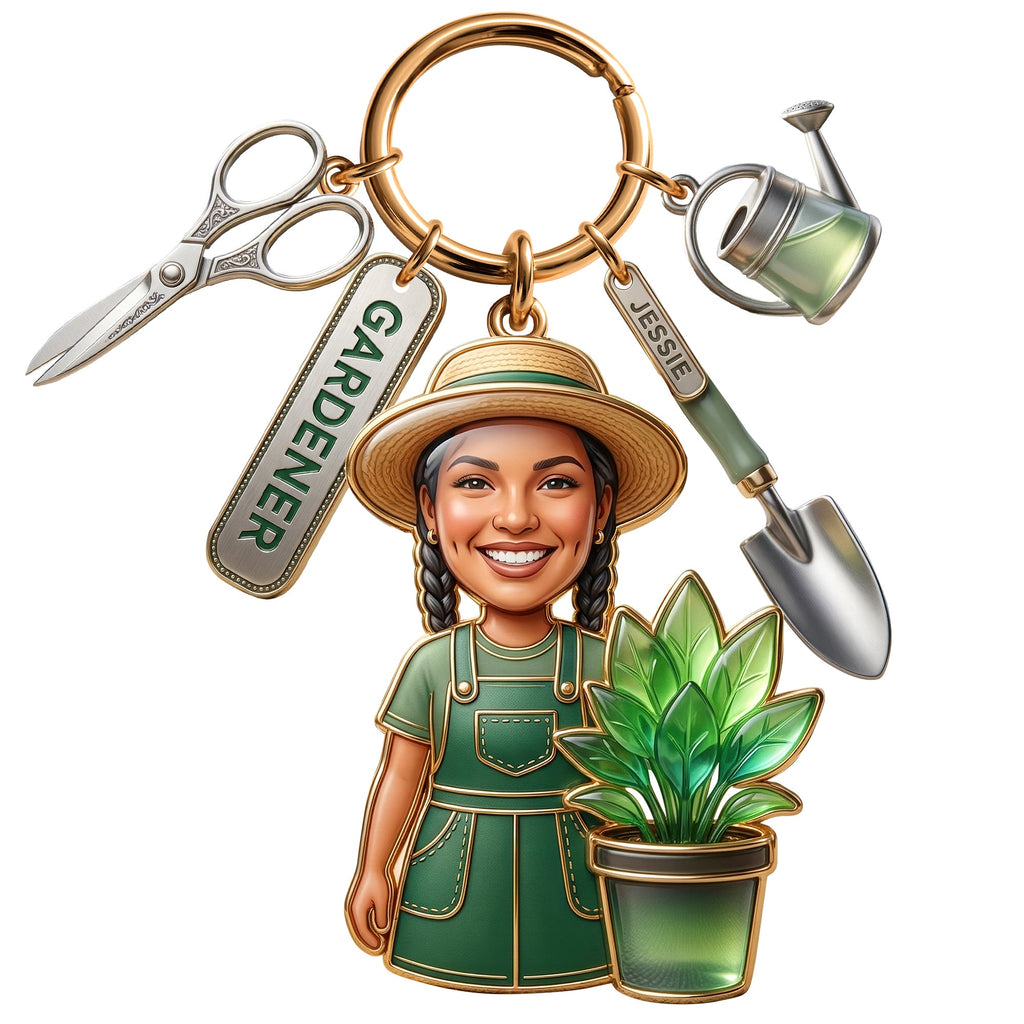 Custom Photo Gifts For Gardeners Keychain With Charms 06paqn250326