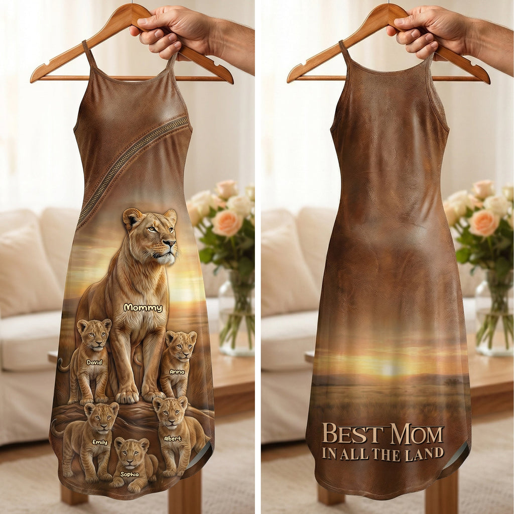 Lion Mom Suspender Maxi Dress - Personalized Gifts For Moms 02naqn240326