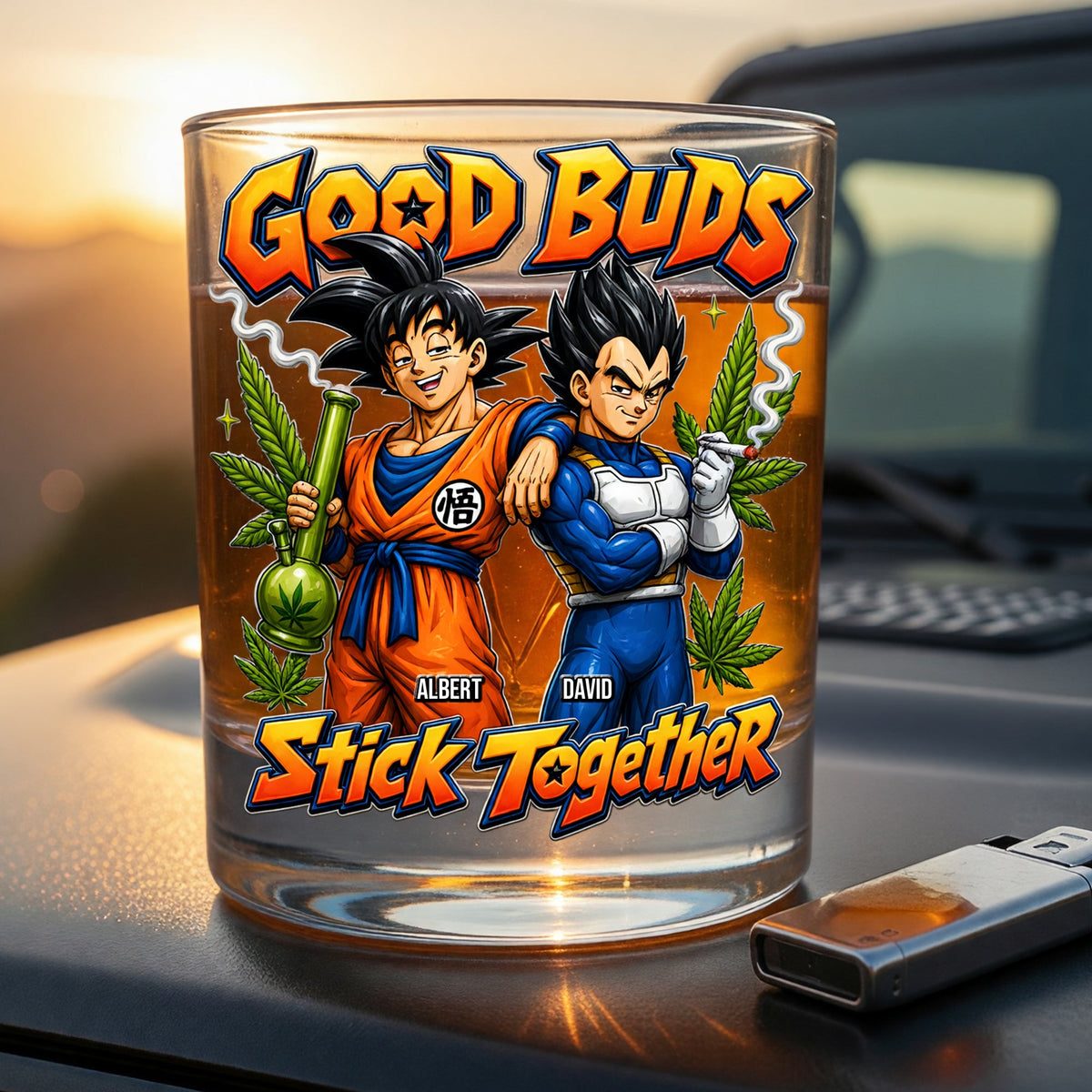 Partners in Chill Round Glass - Personalized Gift For Friends 04TOQN060626
