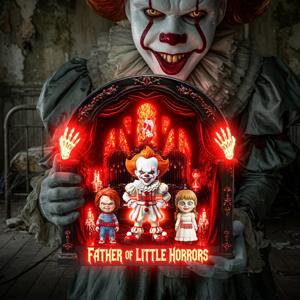 Horror Fans Dad And Kids Acrylic Light Box - Personalized Gifts For Father's Day Light Box 05TYLU120526