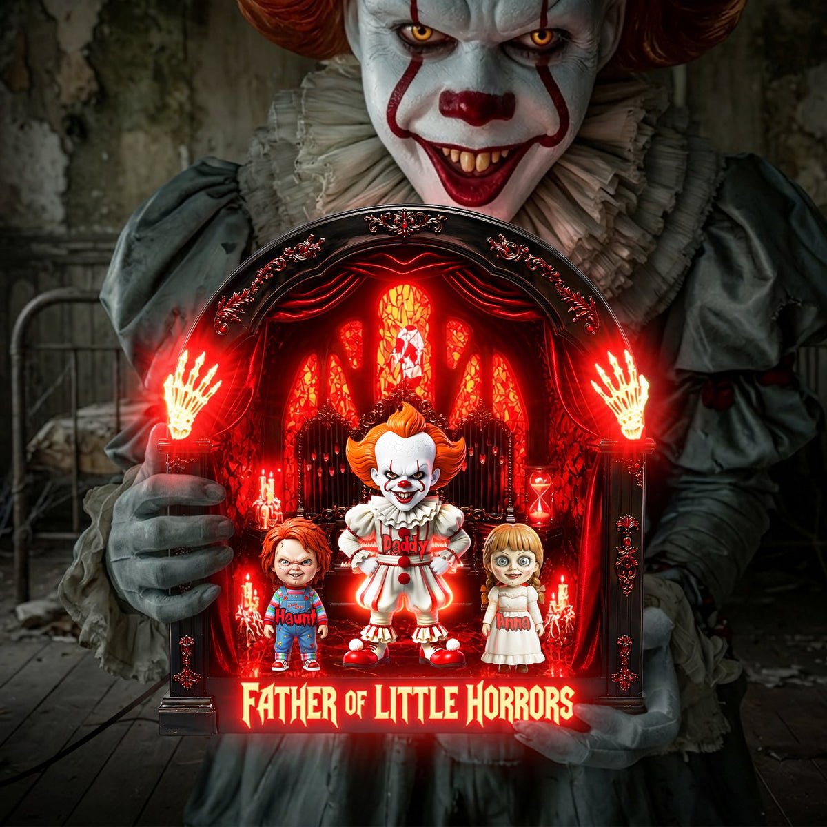 Horror Fans Dad And Kids Acrylic Light Box - Personalized Gifts For Father's Day Light Box 05TYLU120526