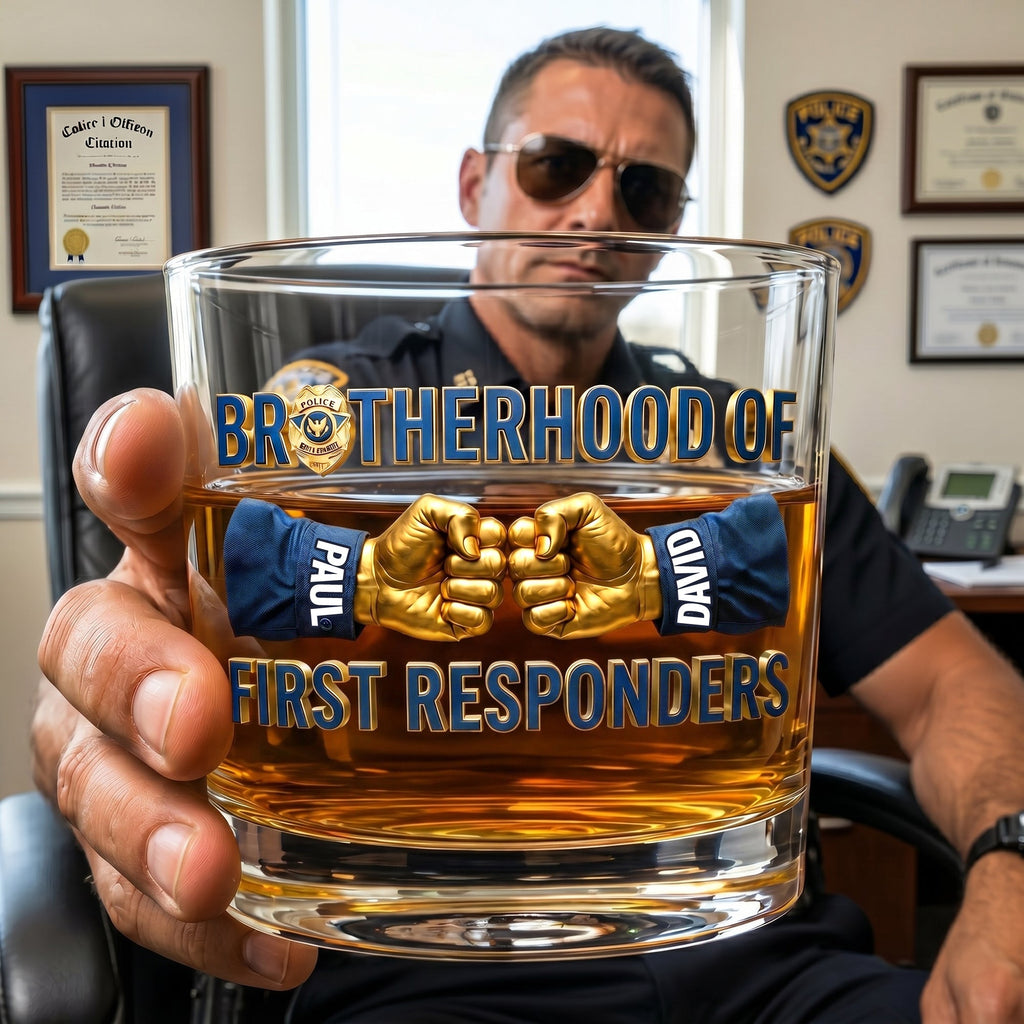 Ultimate Police Officers Brothers Drinking Glass - Personalized Gifts For Brothers 02hulu060626