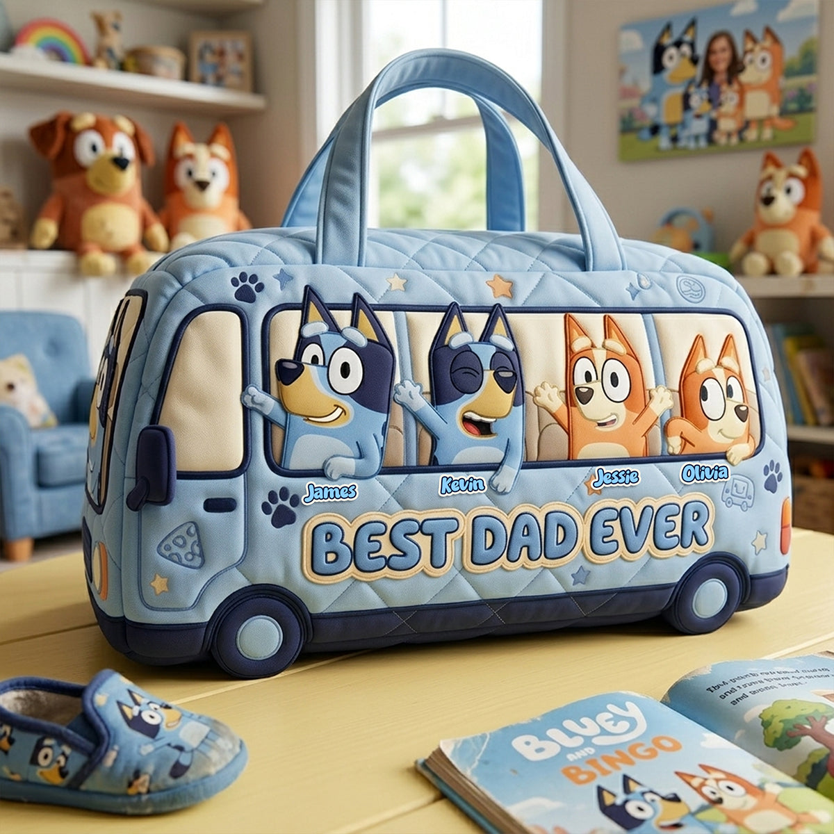 Puppy Family Duffle Bag - Personalized Gifts For Dad 02NATA210426