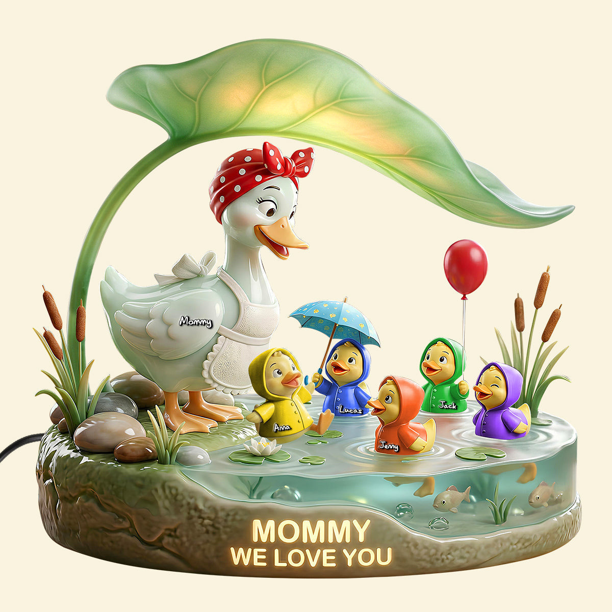 Mother Duck And Little Ducks Acrylic Light Box - Personalized Gifts For Mom 03patn280226