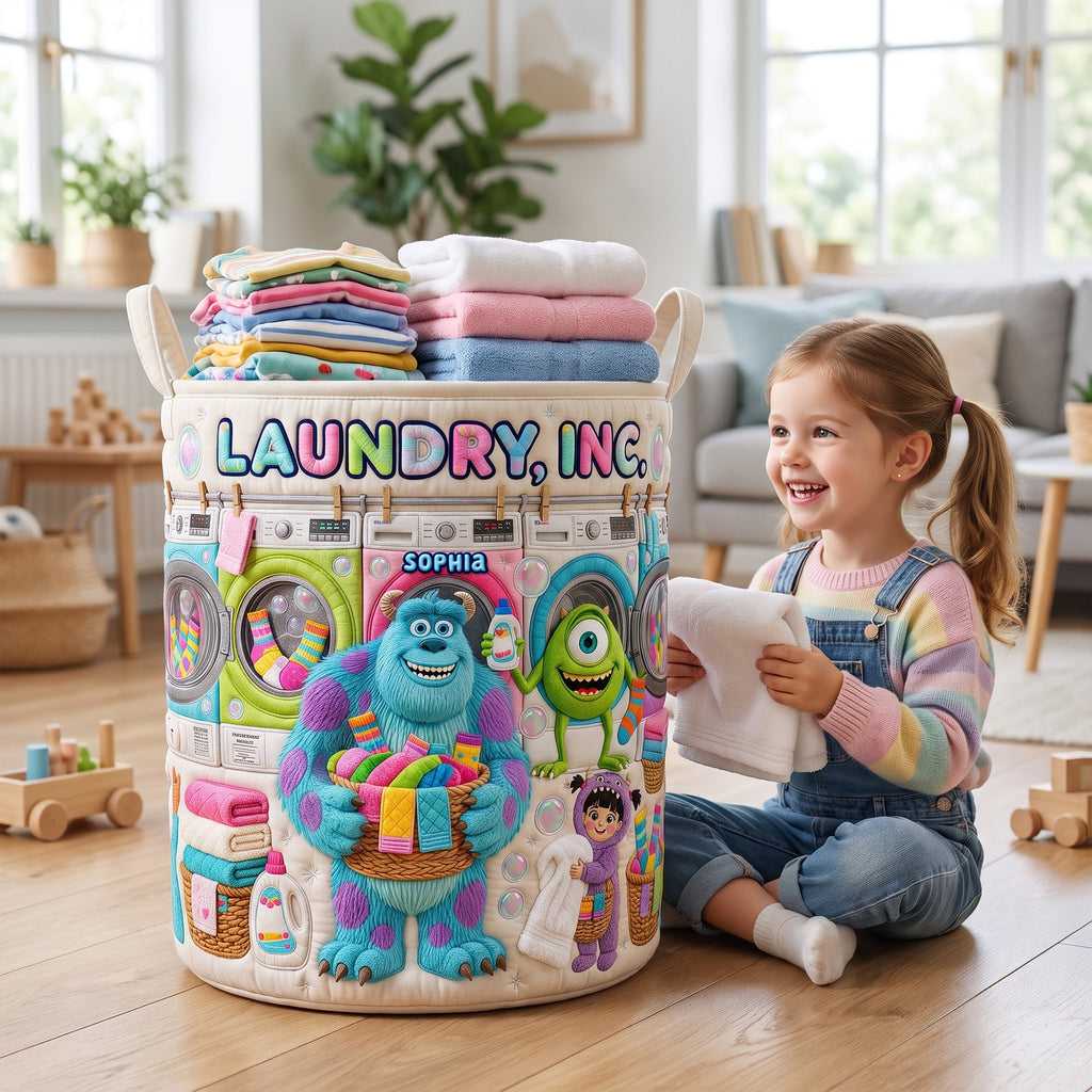 Happy Washing Company Quilted Laundry Basket - Personalized Gifts 05QHQN100726