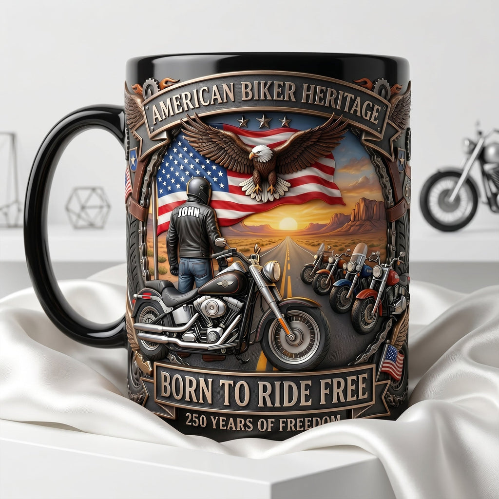 American Biker Heritage Coffee Mug - Personalized Gifts For Motorcycle Lovers 04tylu250626