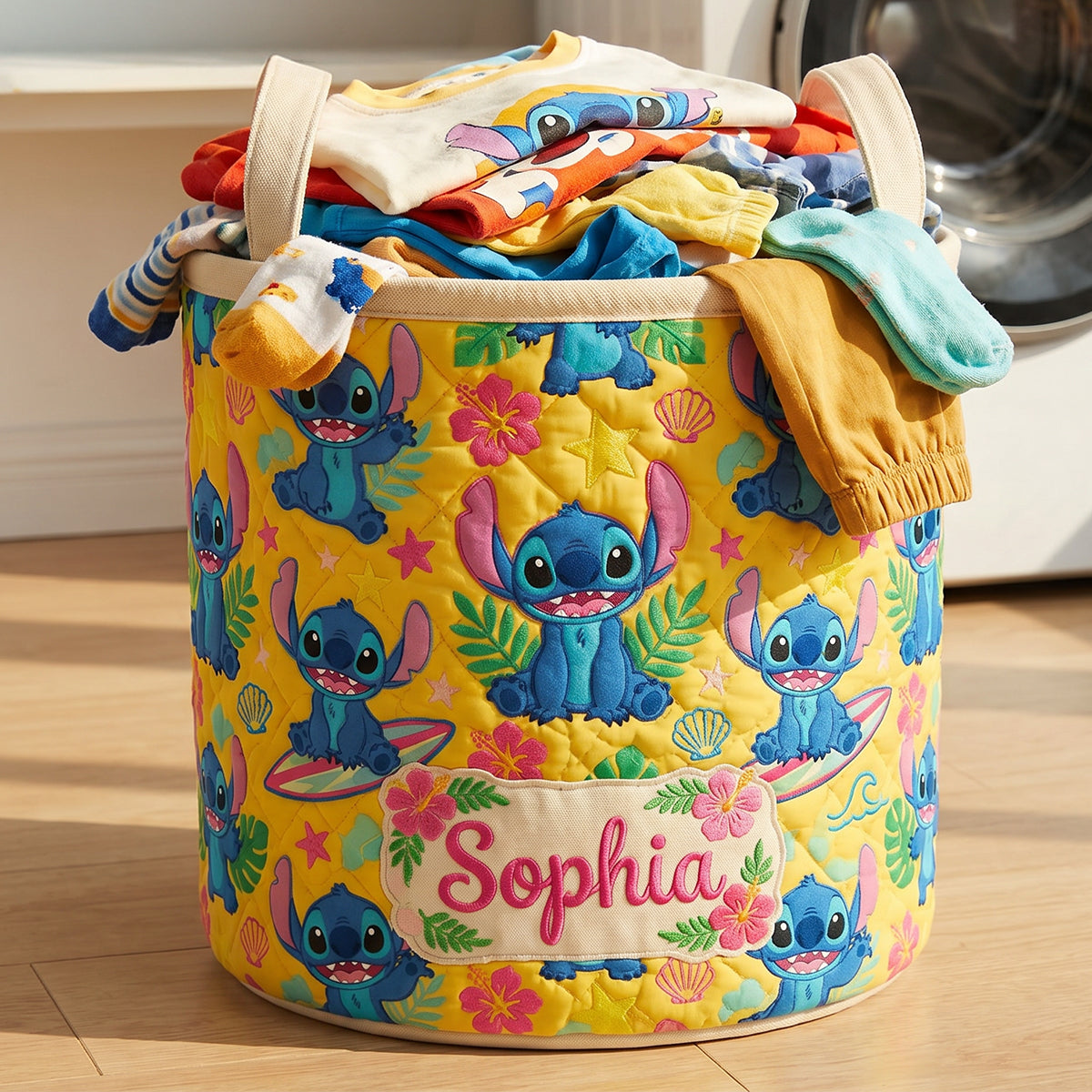 Cute Alien Quilted Laundry Basket - Personalized Gifts 02padt260626