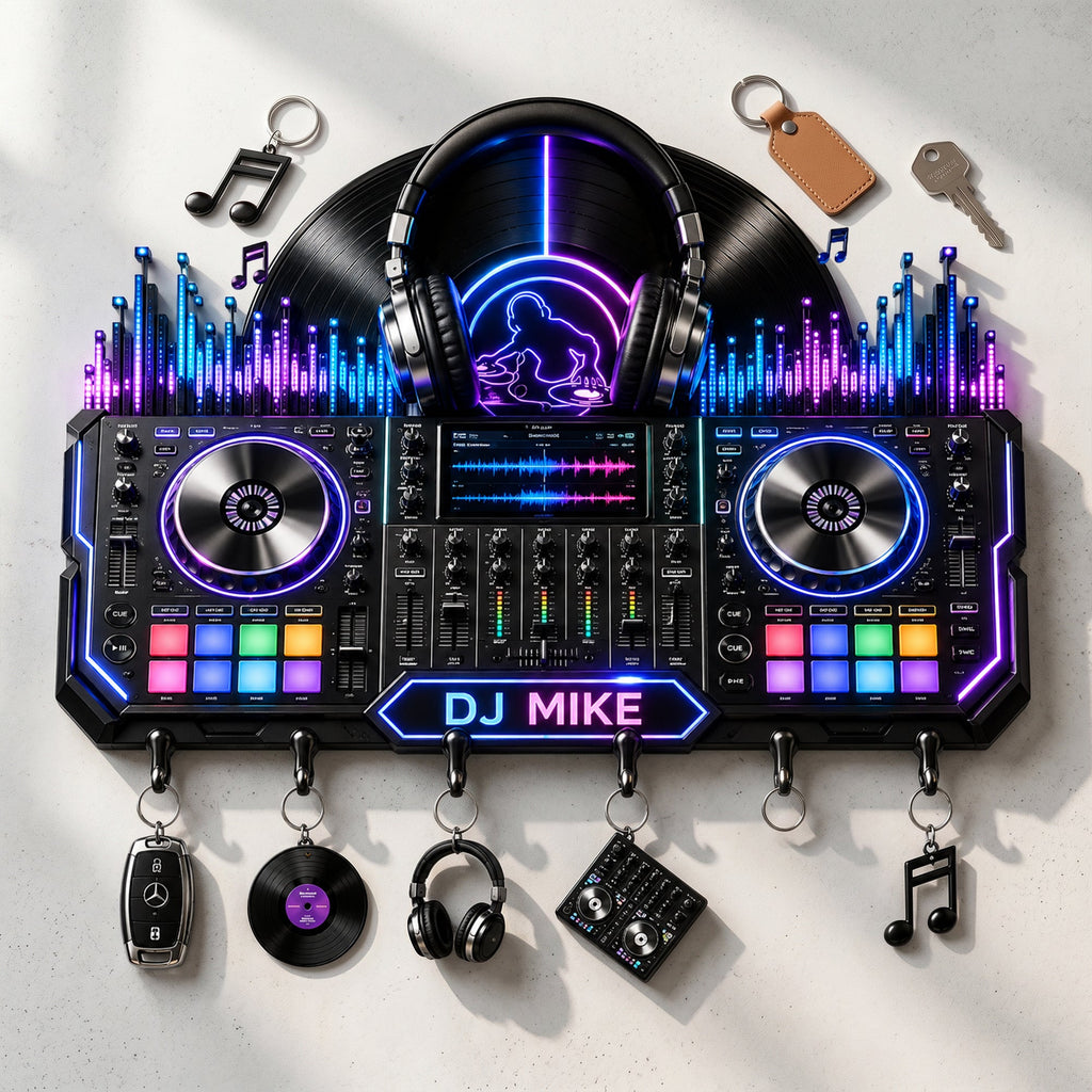 DJ Turntable Acrylic Key Hanger - Personalized Gifts For Beat Makers 03NALU120626