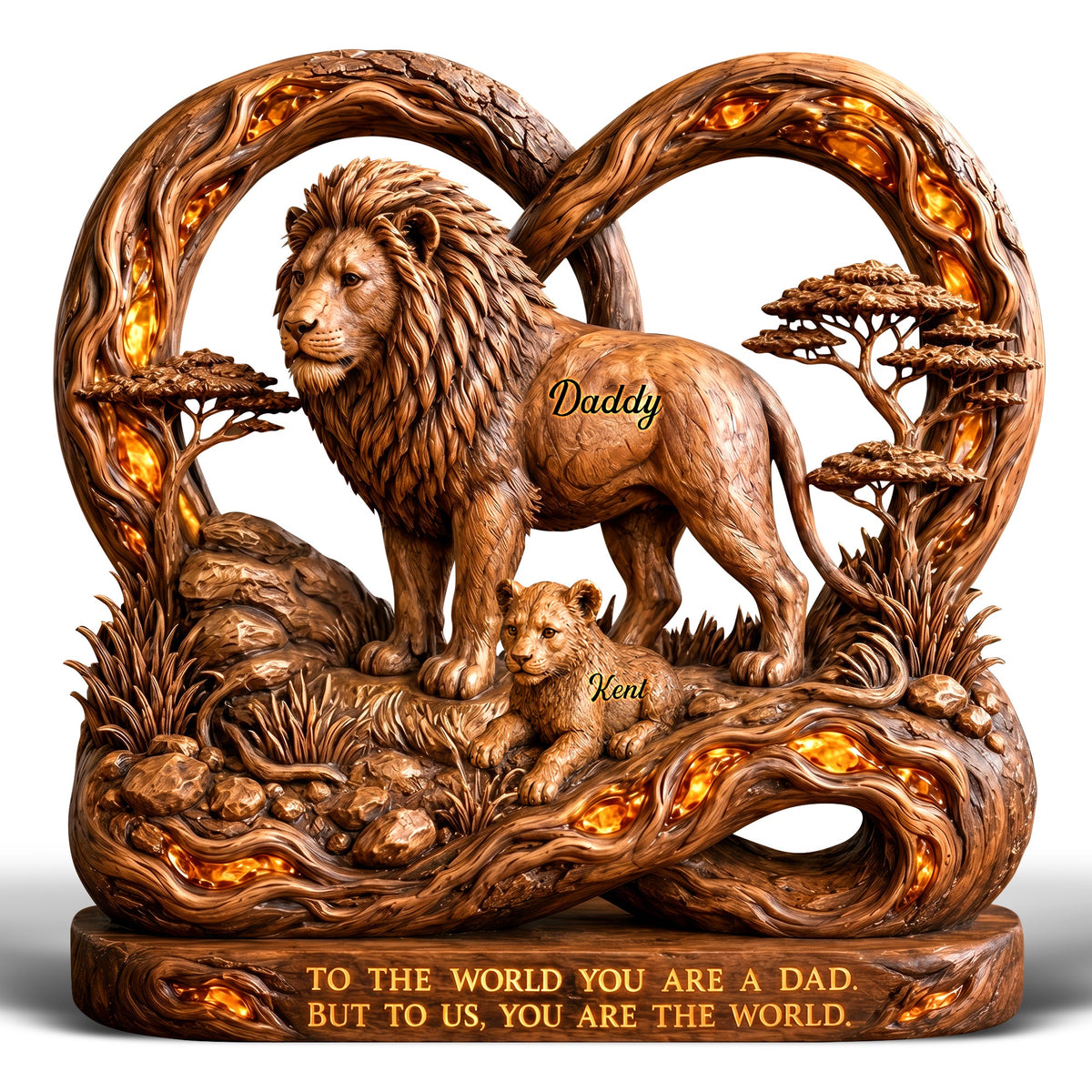 Lion Dad And Kids Acrylic Plaque - Personalized Gifts For Dad 02paqn220526