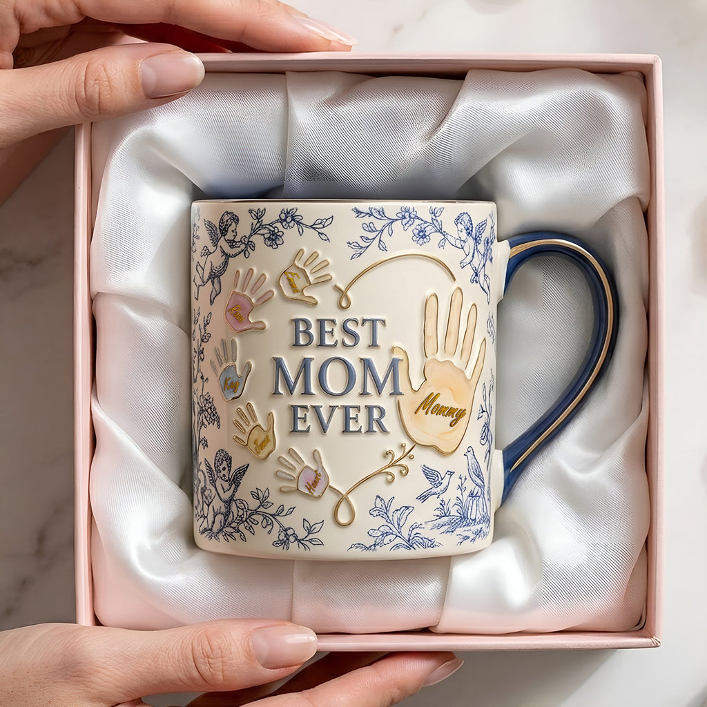 Best Mom Ever - Toile De Jouy Accent Mug - Personalized Gifts For Mothers 02palu080426