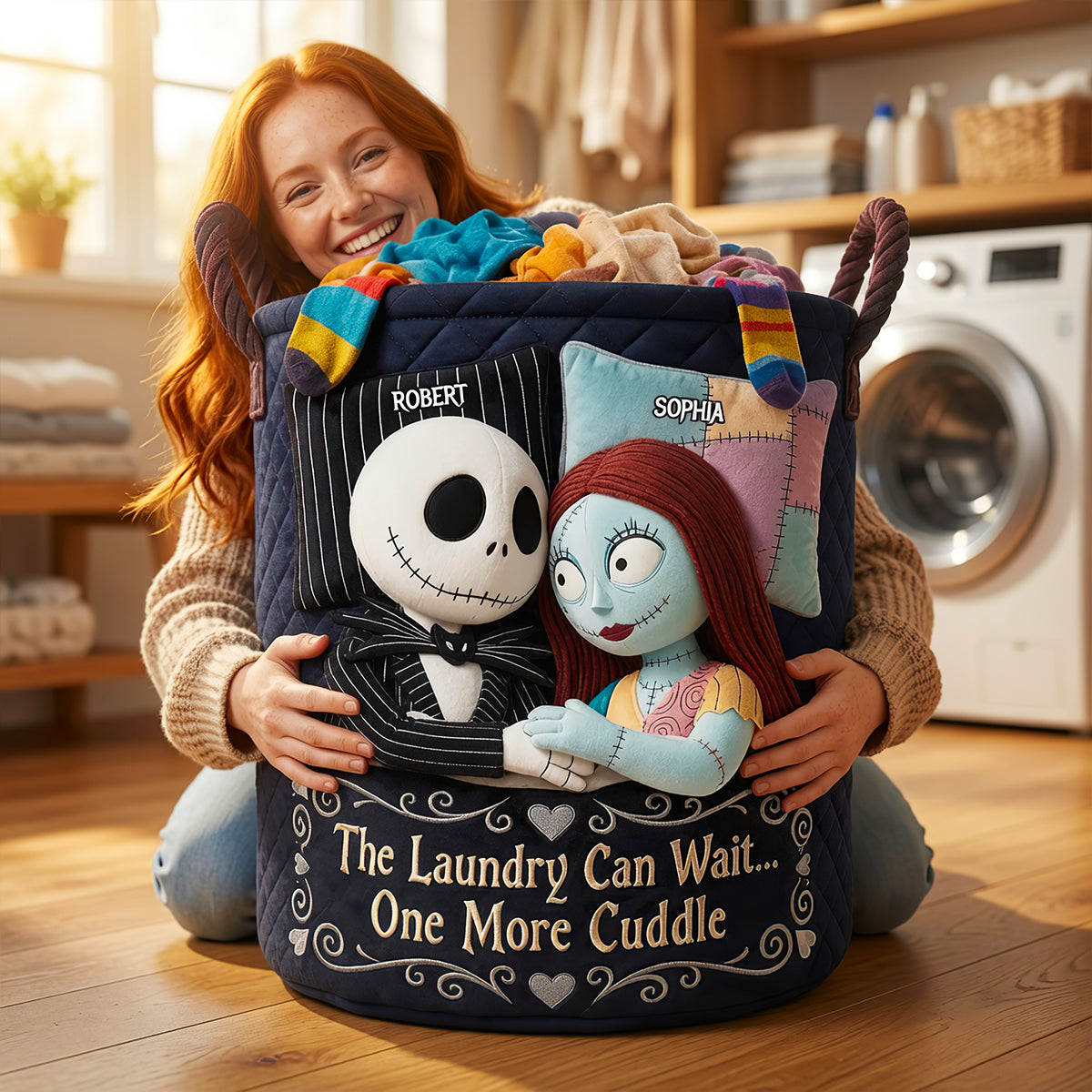 One More Cuddle Quilted Laundry Basket - Personalized Gifts For Couple 01OHDT130726